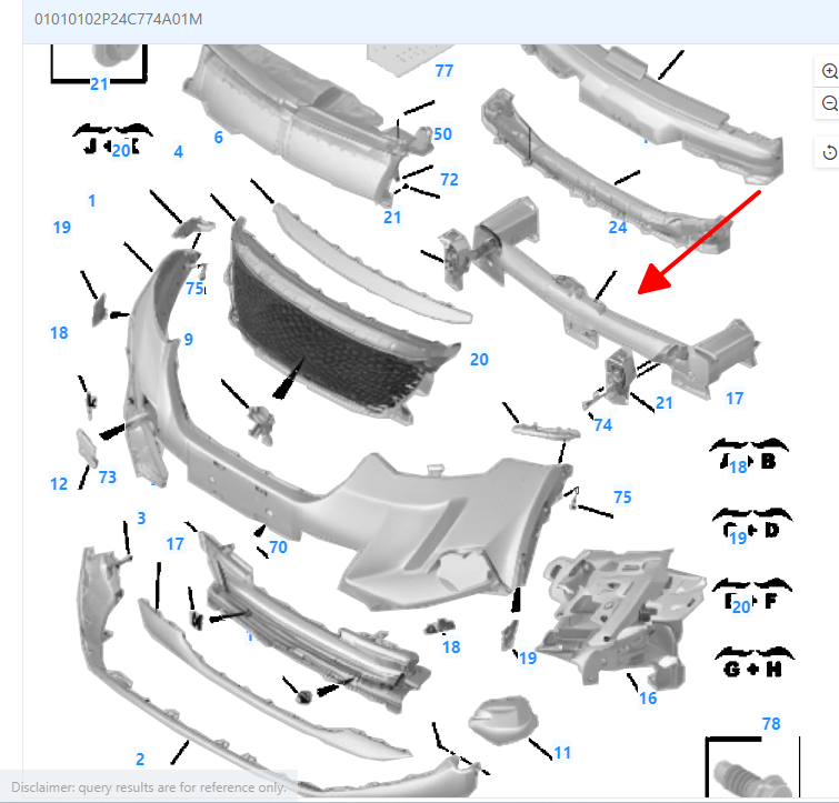 YL01581980   XƯƠNG GIẢM CHẤN CẢN TRƯỚC P24 PEUGEOT 2008